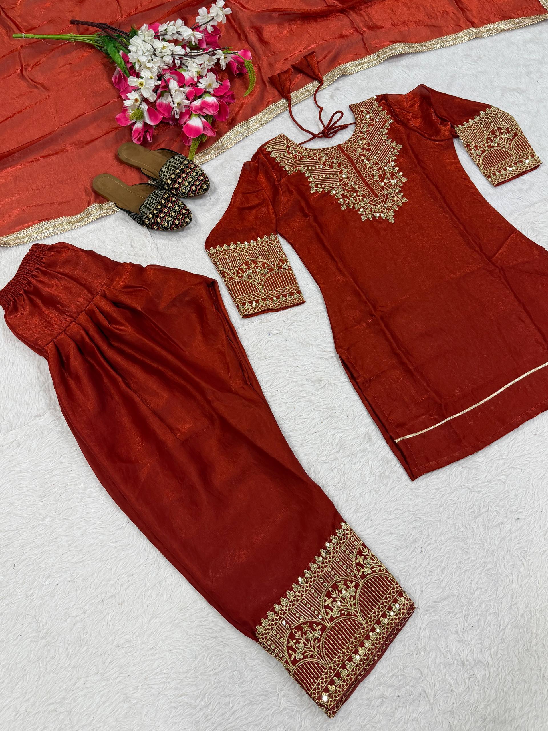 Midnight Terracotta Luminous Salwar Set